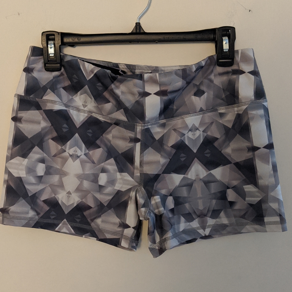 Geometric Women's Running Track Compression Shorts